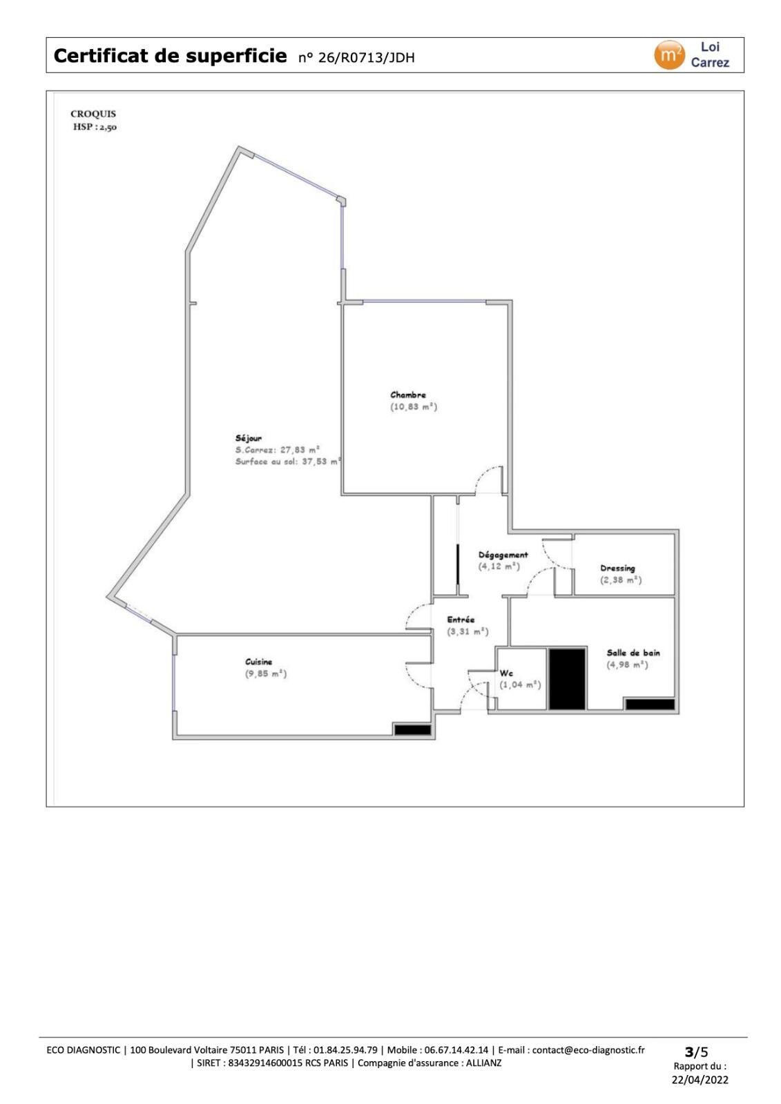 Appartement t2 bis - 66,34 m2