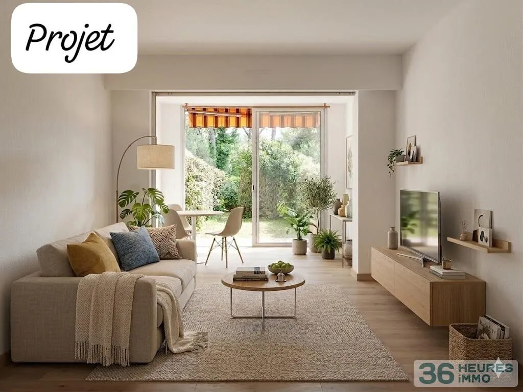 Studio en rez de jardin Valescure 26 m2 au sol