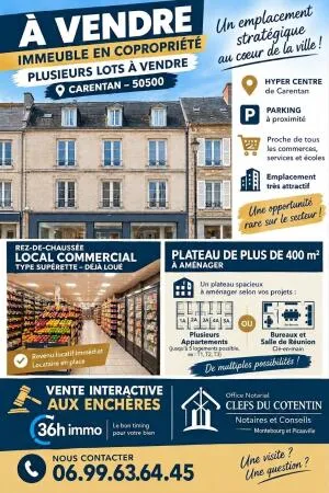 Investissement foncier CARENTAN Centre