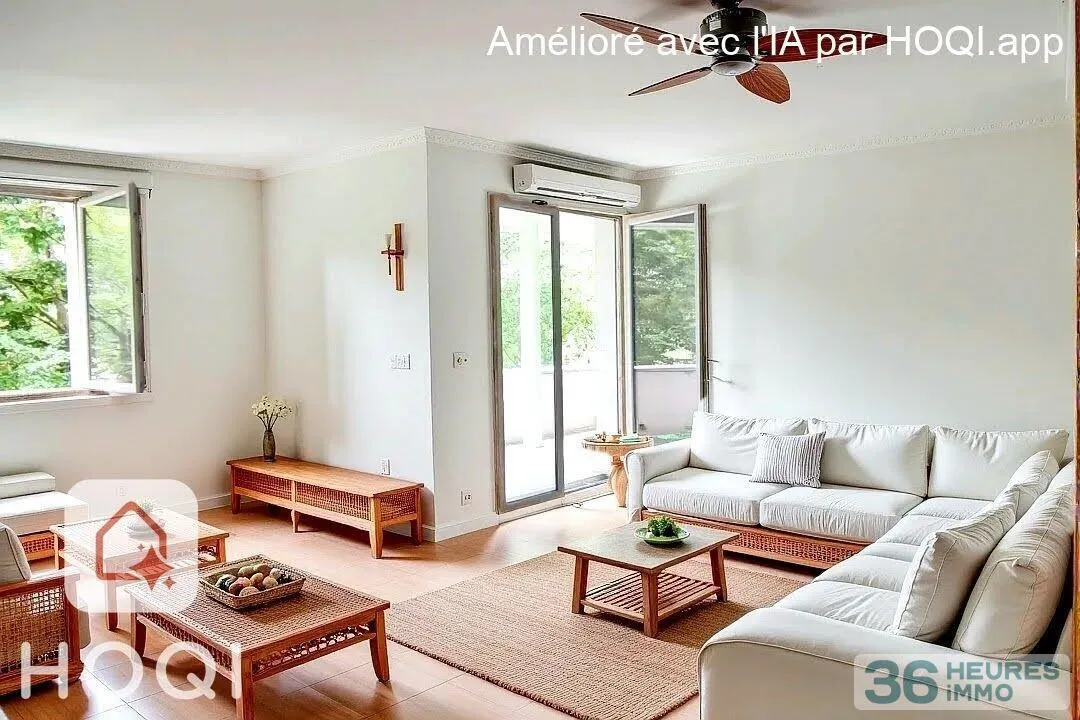 Appartement 3 pièces avec grande terrasse et cellier.