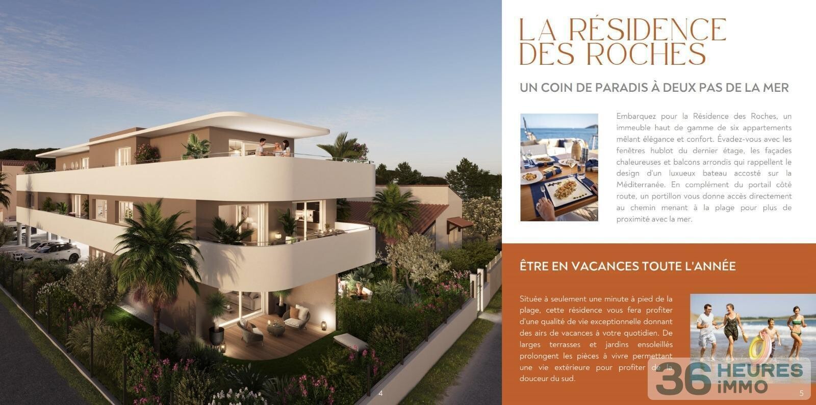 Appartement attique t4 neuf avec terrasse de 170m2 vue mer à 50m de la plage