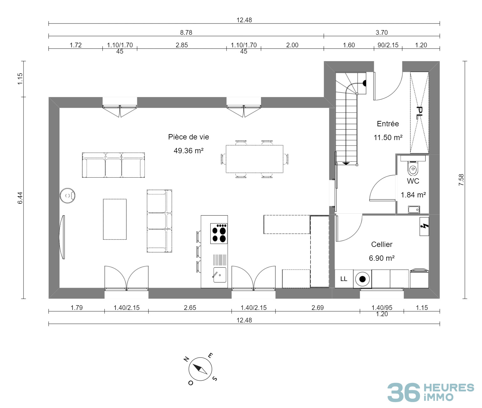 Maison à aménager de 110m²
