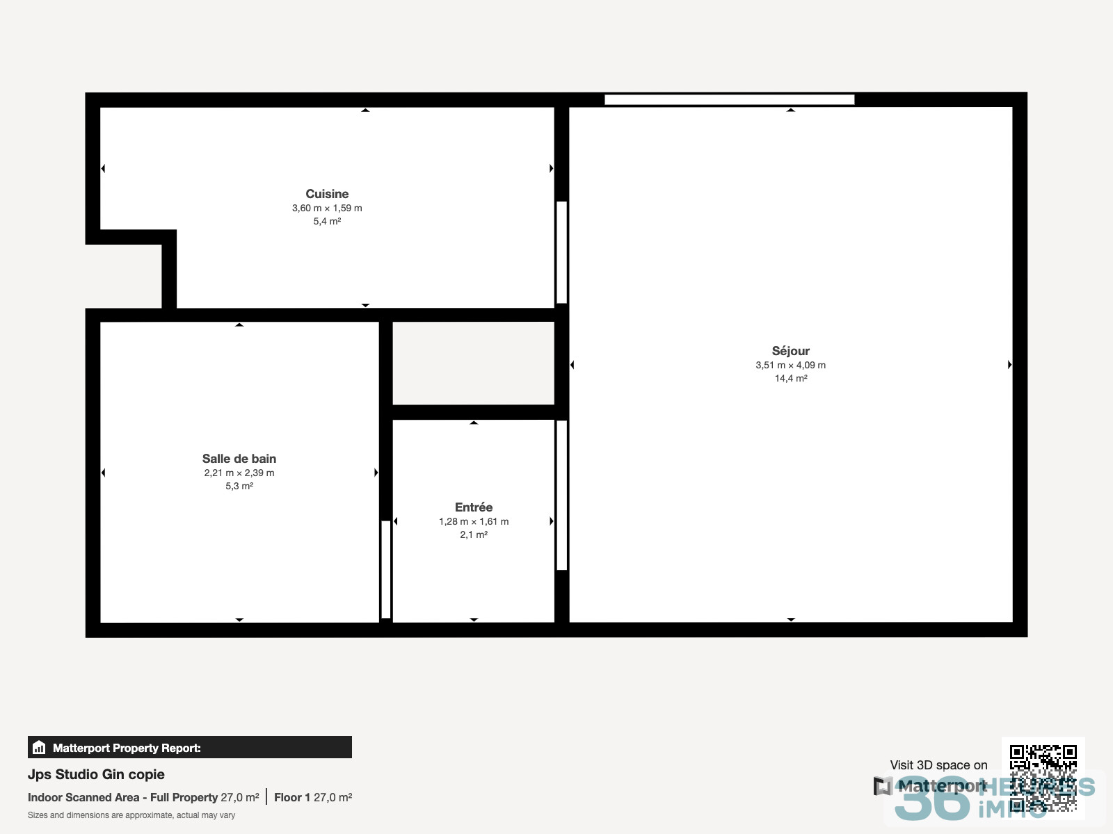 Studio loué, Balcon, Cave et Garage