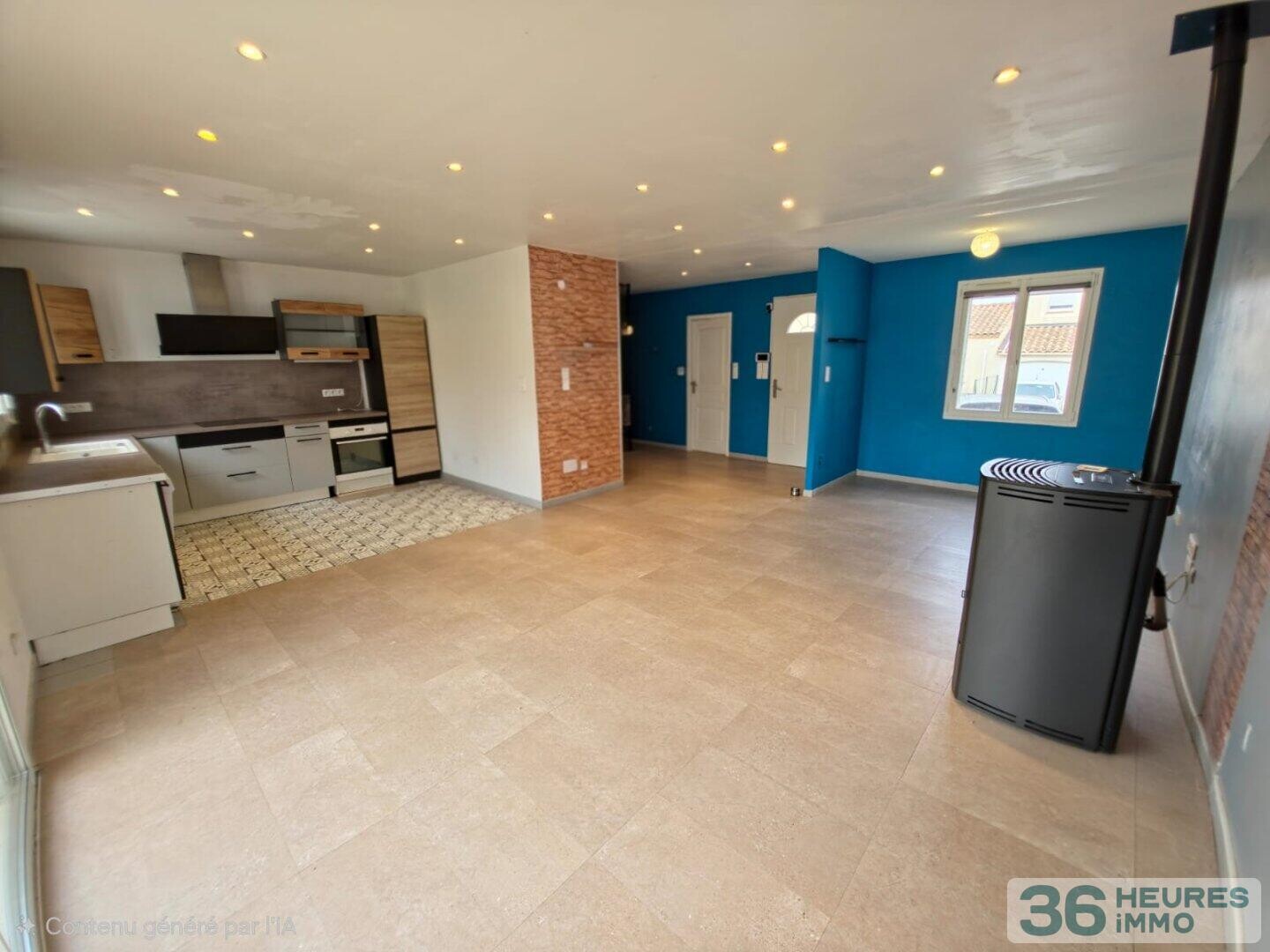 Villa usage d'habitation type T4 (3 chambres) avec garage et terrain attenant