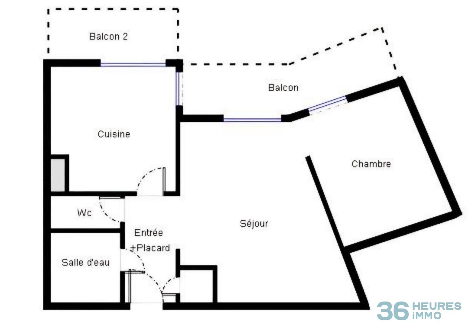 Grand studio avec coin nuit 